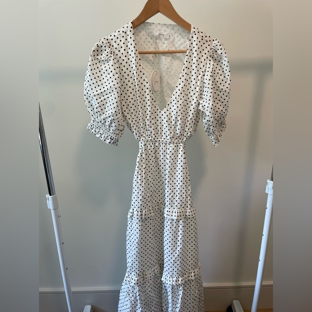 White Polka Dot Long Summer Dress